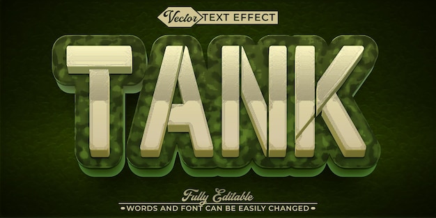 Vector de tanque de plata Efecto de texto de objeto inteligente totalmente editable
