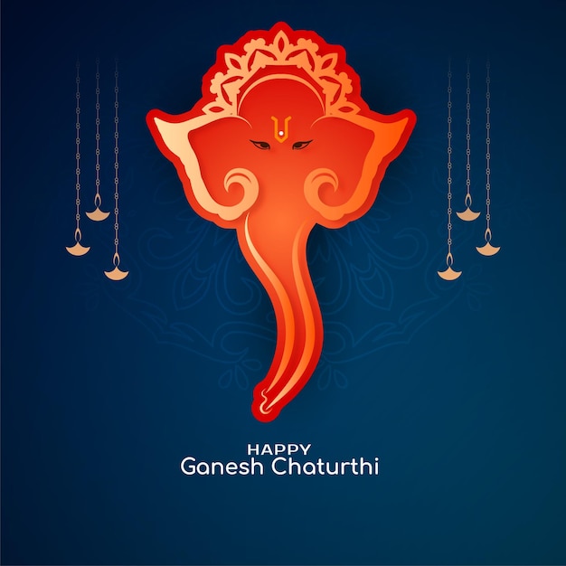 Vector de tarjeta de celebración decorativa del festival Happy Ganesh Chaturthi