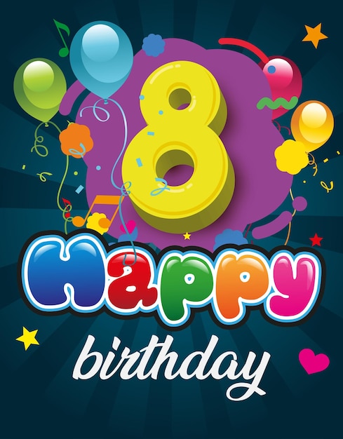 Vector tarjeta de cumpleaños feliz8