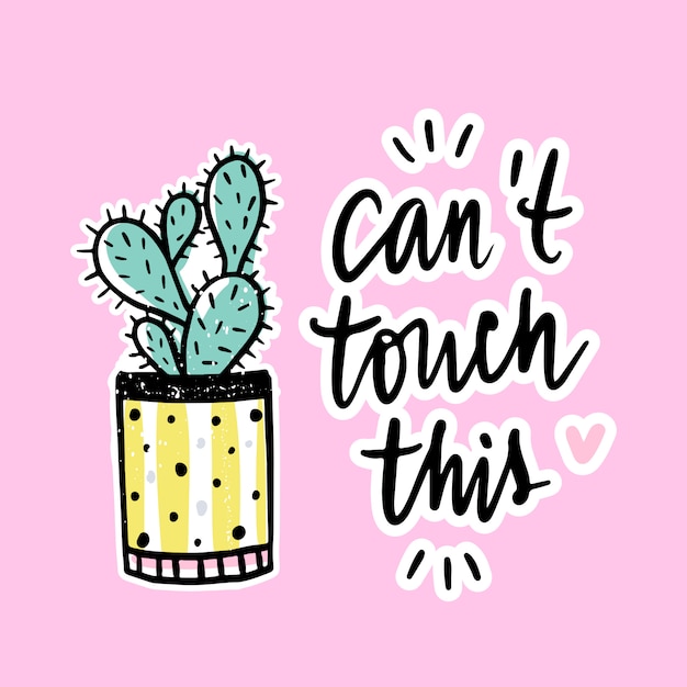 Vector tarjetas con cactus y frase positiva.