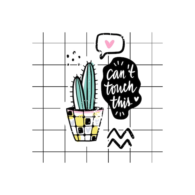 Vector tarjetas con cactus y frase positiva.