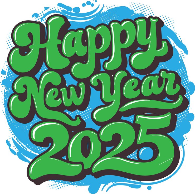 Vector de tarjetas coloridas de Feliz Año Nuevo 2025