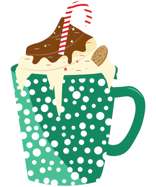 Vector de taza de café caliente de vacaciones de taza de navidad