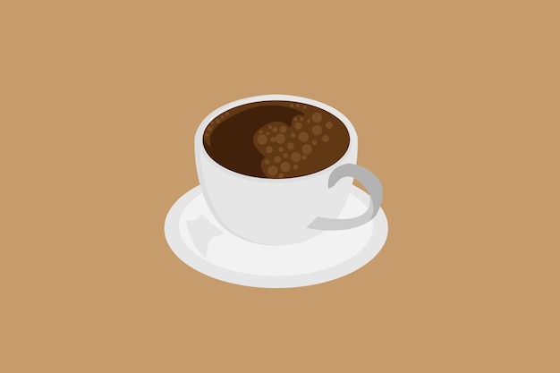 Vector de taza de café negro isométrico