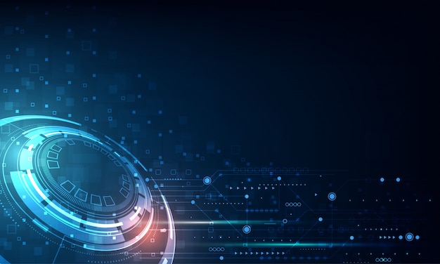 Vector tecnología círculo y tecnología de fondo