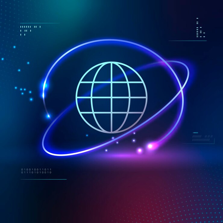 Vector vector de tecnología futurista de red global