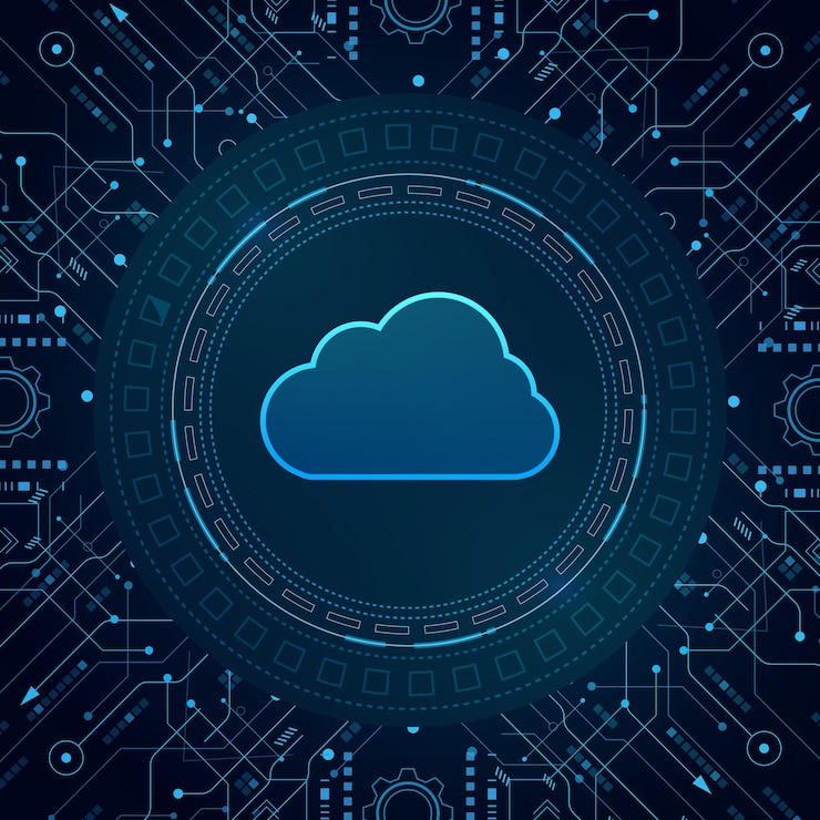 Vector vector de tecnología de nube moderna futurista