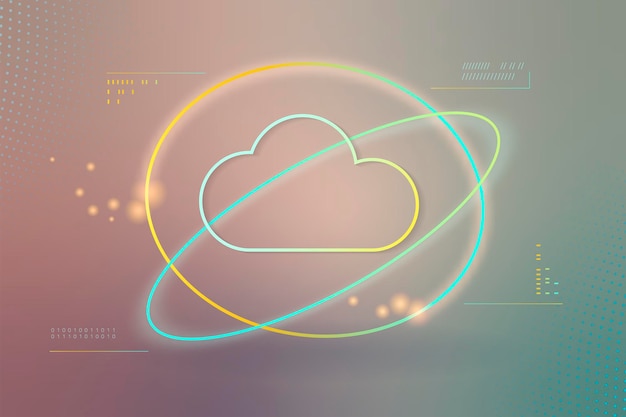 Vector de tecnología de red de nube informática