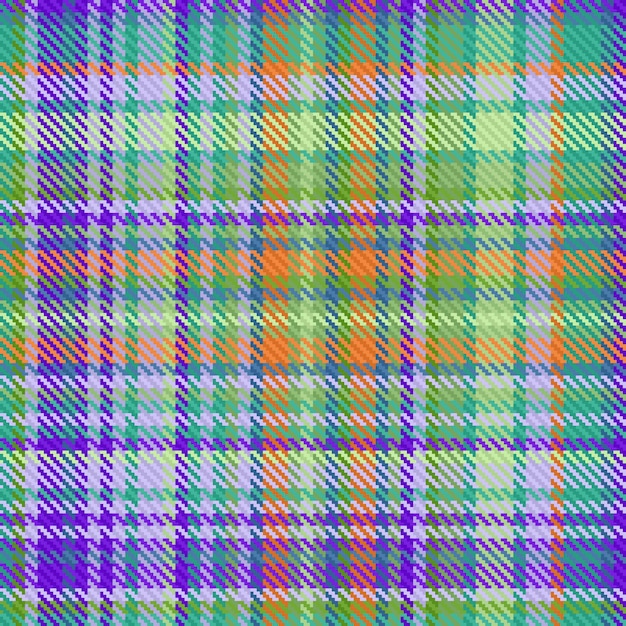 Vector de tela sin costuras de cuadros de tartán con una textura de fondo textil a cuadros en colores verdes y claros