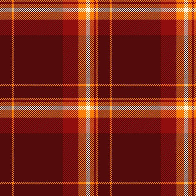 Vector de tela de patrón de pista de tartan de fondo a cuadros de vacaciones Textura textil sin costuras de chequeo puro en colores rojos y brillantes