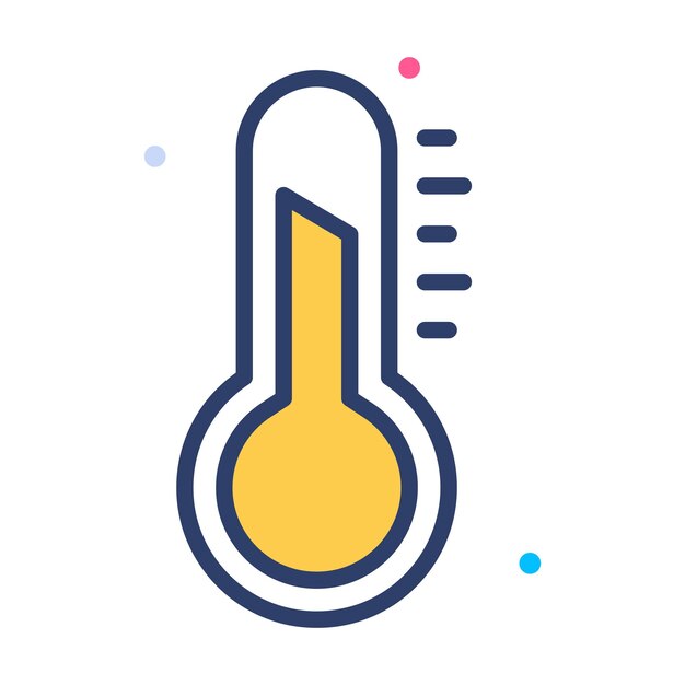 Vector de termómetro de dispositivo de medición de temperatura en el estilo de moda