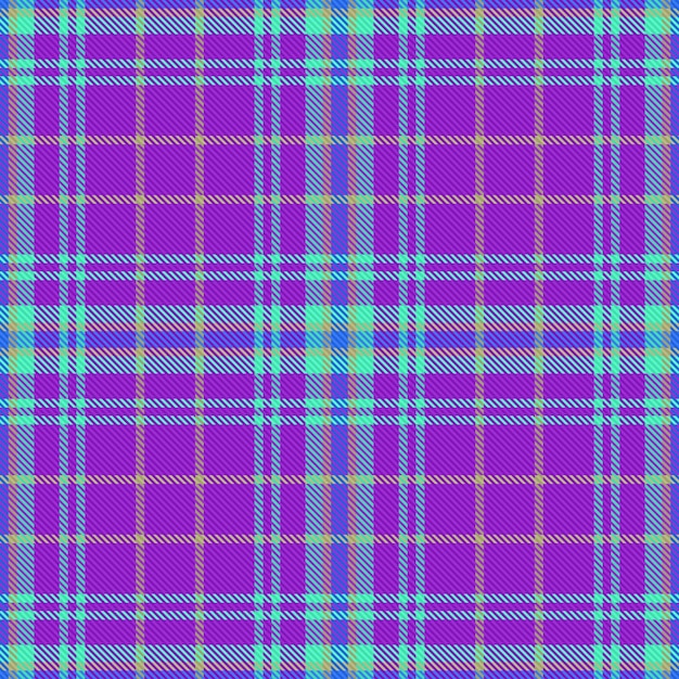 Vector textil sin costuras de fondo tartan de cheque con un patrón de textura de tela a cuadros en colores púrpura y turquesa