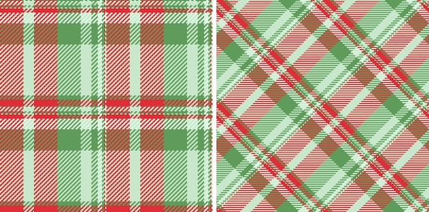 Vector textil de patrón de fondo a cuadros sin costuras con una tela de cuadros de textura de tartán en colores navideños