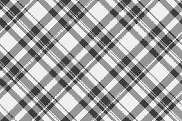 Vector de textil de tartan en mal estado, Francia, a cuadros, sin costuras, patrón de fondo de octubre, textura de tela en colores gris y blanco vintage