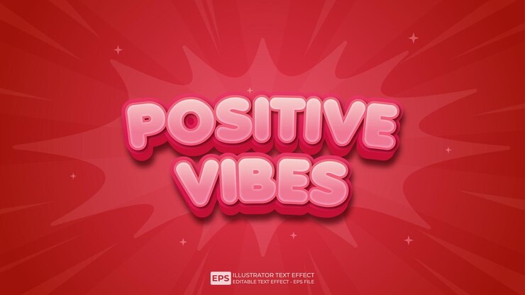 Vector vector texto 3d efecto de texto editable vibraciones positivas