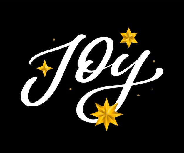 Vector de texto de alegría, caligrafía, letras, navidad, vintage