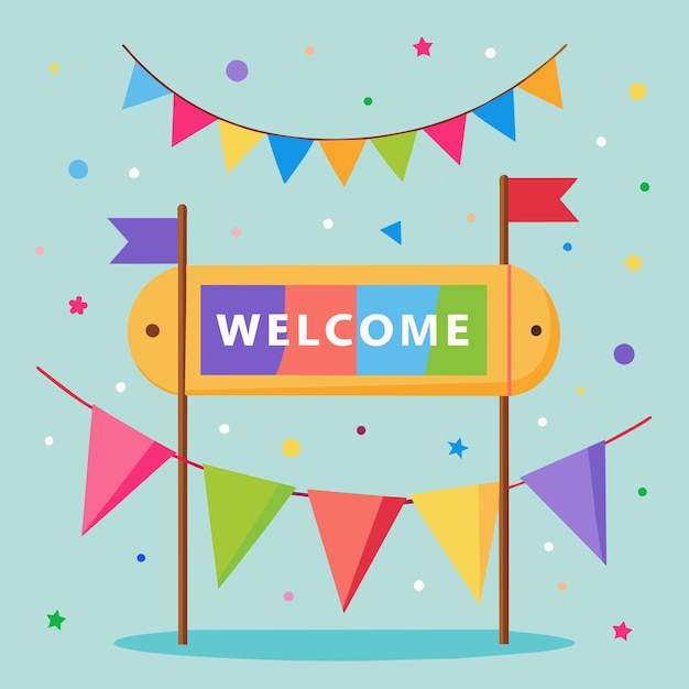 Vector de texto de bienvenida 14