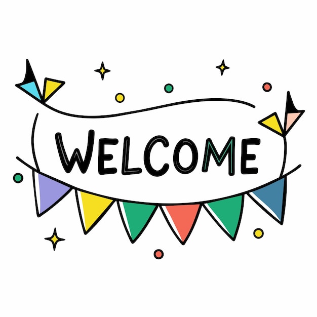 Vector de texto de bienvenida 20