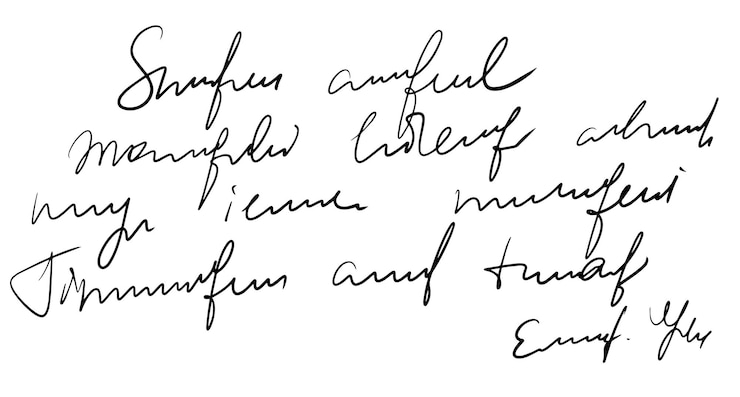 Vector vector de texto en cursiva ilegible escrito a mano