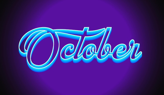 Vector vector de texto editable de octubre azul