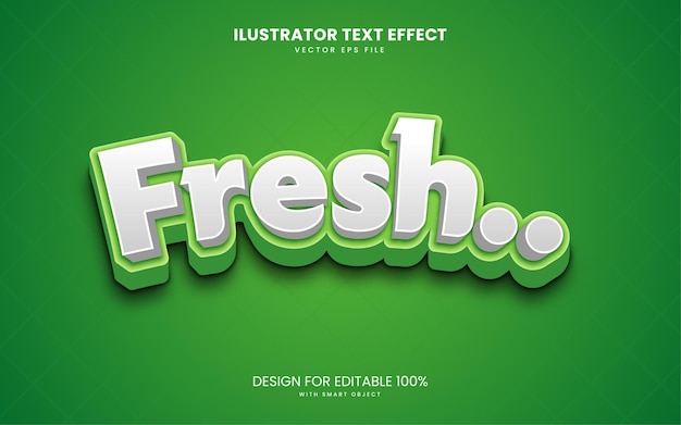 Vector de texto de efecto verde fresco editable