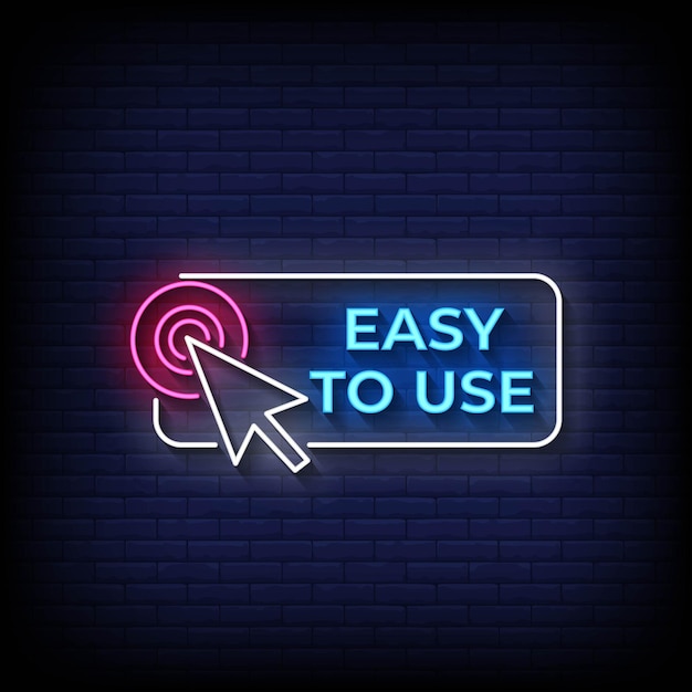 Vector de texto de estilo de letreros de neón fácil de usar
