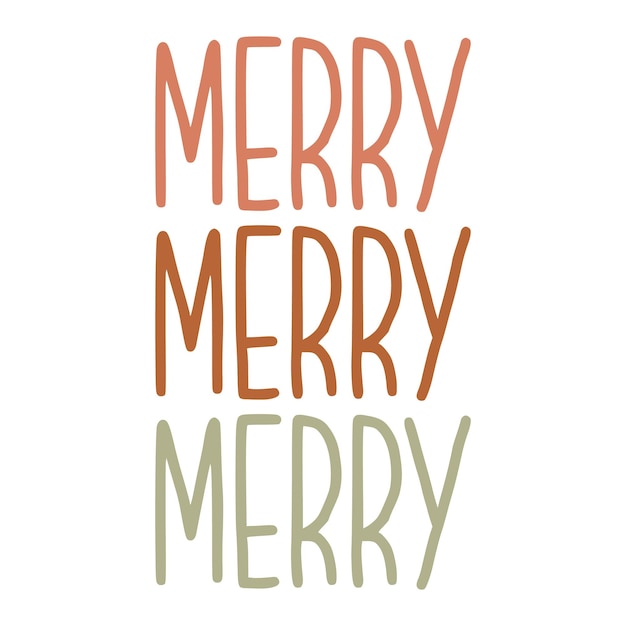 Vector de texto de feliz Navidad, ilustración de texto de vacaciones, vector de texto de Navidad en color