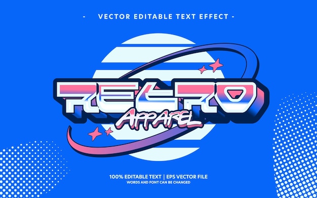 Vector de texto de logotipo editable retro de los años 90
