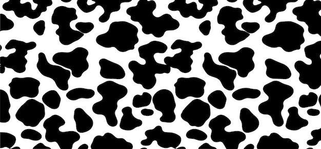 Vector de la textura de la piel de vaca o del patrón de impresión de vaca sin costura