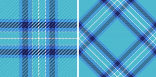 Vector de textura de tela a cuadros de tartan con un patrón de fondo textil sin costuras Establecido en colores de gradiente para patrones de diseño geométrico