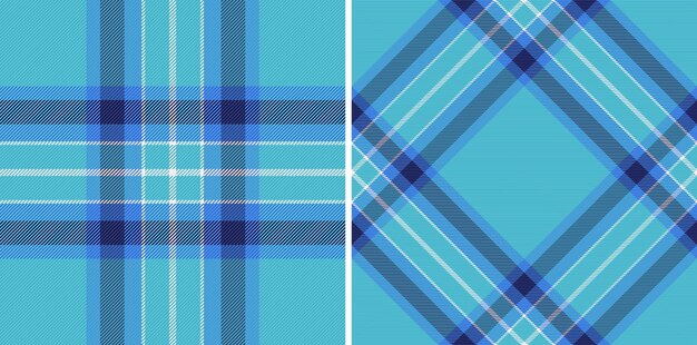 Vector de textura de tela a cuadros de tartan con un patrón de fondo textil sin costuras Establecido en colores de gradiente para patrones de diseño geométrico