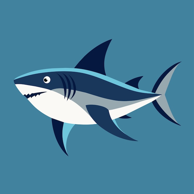 Vector de tiburón minimalista amplificador limpio diseño moderno