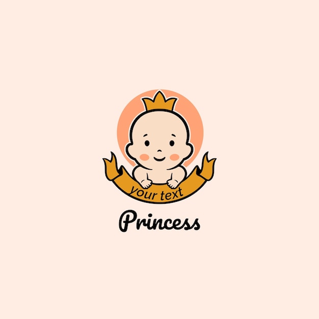Vector vector de tienda de bebé bebé princesa logo