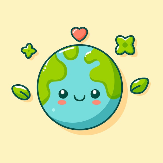 Vector tierra linda para la ilustración del día de la tierra