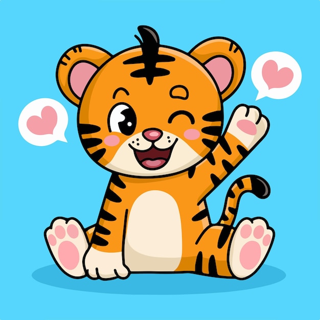 El vector del tigre lindo
