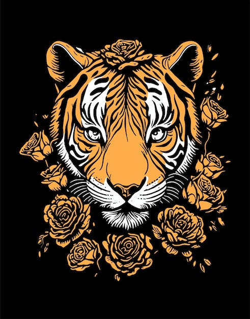 Vector de tigre para la marca de ropa