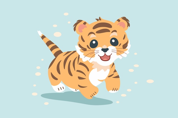 Vector de tigre pequeño y lindo