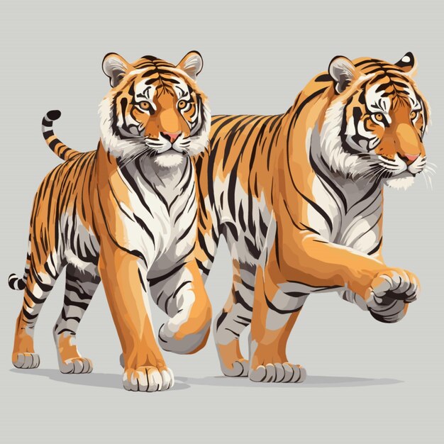 Vector vector de los tigres reales