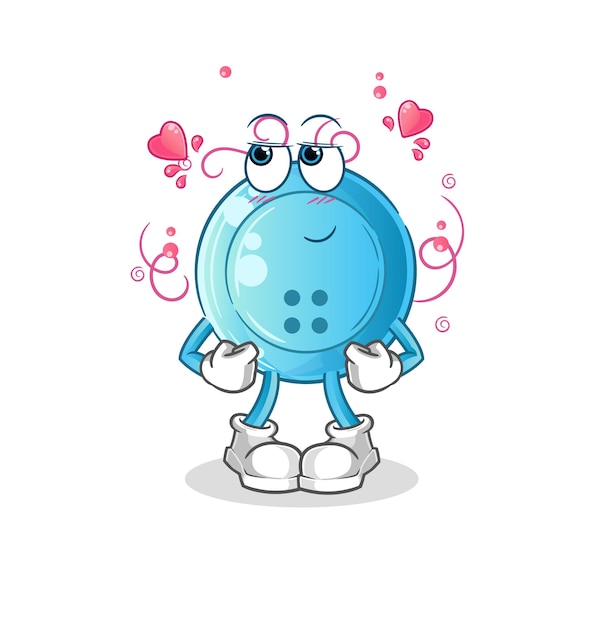 Vector tímido del botón de la camisa. personaje animado