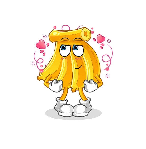 Vector tímido de plátano. personaje animado