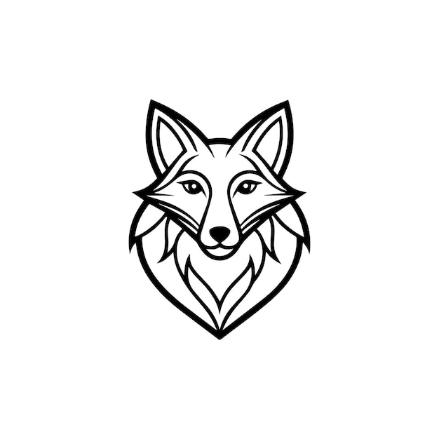 Vector del tipo de logotipo de la cabeza de zorro