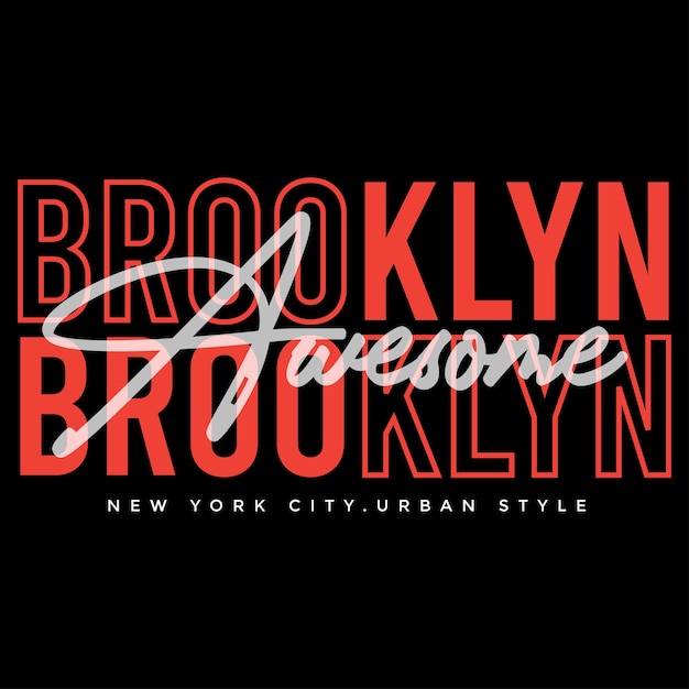 Vector vector tipografía brooklyn diseño camiseta ilustración