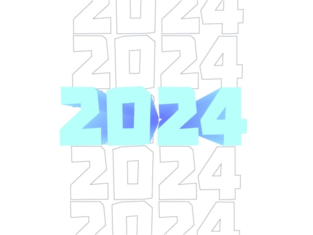 Vector vector tipográfico azul de 2024