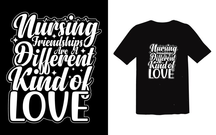 Vector tipográfico de diseño de camiseta de enfermera de moda