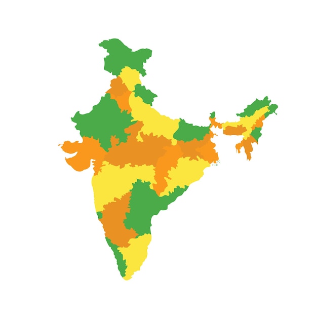 Vector todo el mapa estatal de la india