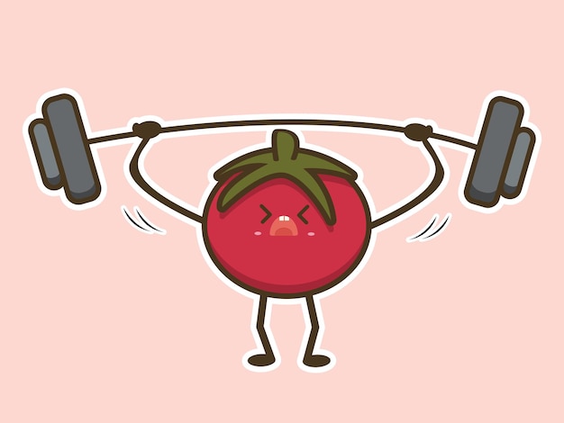 Vector vector de tomate mascota. 10 eps