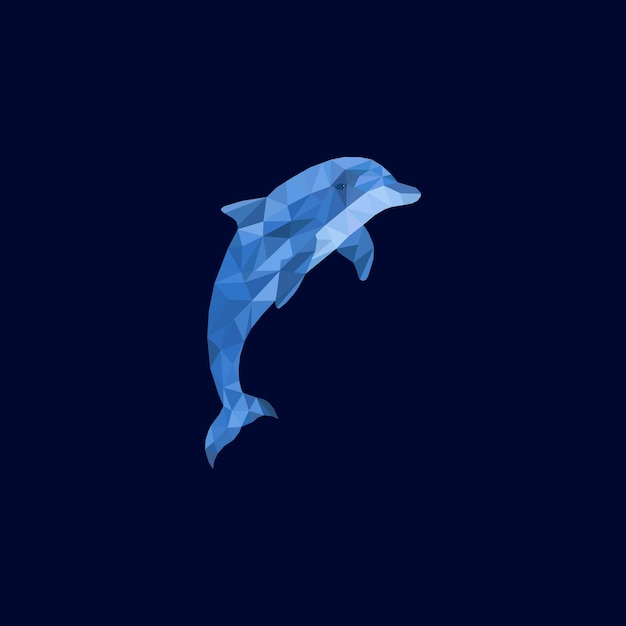 Vector vector de tonos azules geométricos de delfines