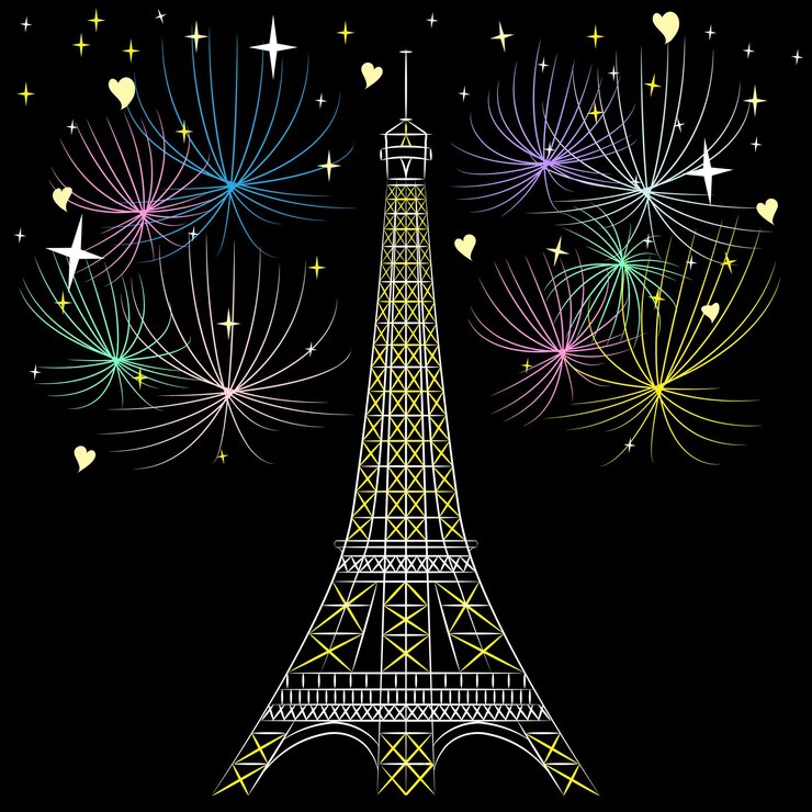 Vector vector, torre eiffel, en, parís