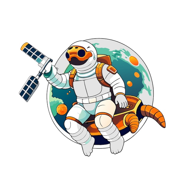 Vector de la tortuga astronauta