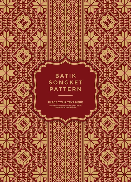 Vector tradicional étnico batik songket patrón motivo tradicional para textil